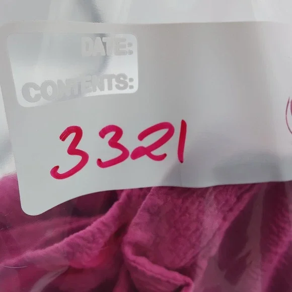 Belle Kim Gravel Womens Gauzy Preppy Lightweight Top L Hot Pink Textured VNeck - Picture 16 of 16